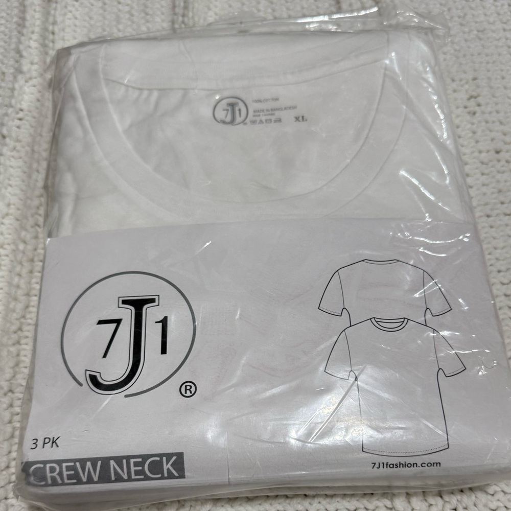 Men's White Crew Neck T-Shirt 3-Pack
